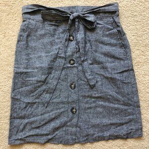 Demin Colored Linen Skirt